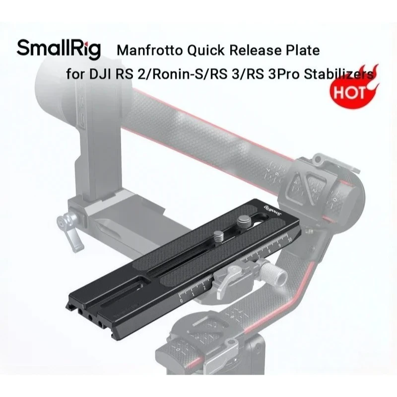 Placa de liberación rápida SmallRig Manfrotto para estabilizadores DJI RS 2/Ronin-S/RS 3/RS 3 Pro/RS4/RS4 Pro, placa extendida para cámara 3031B