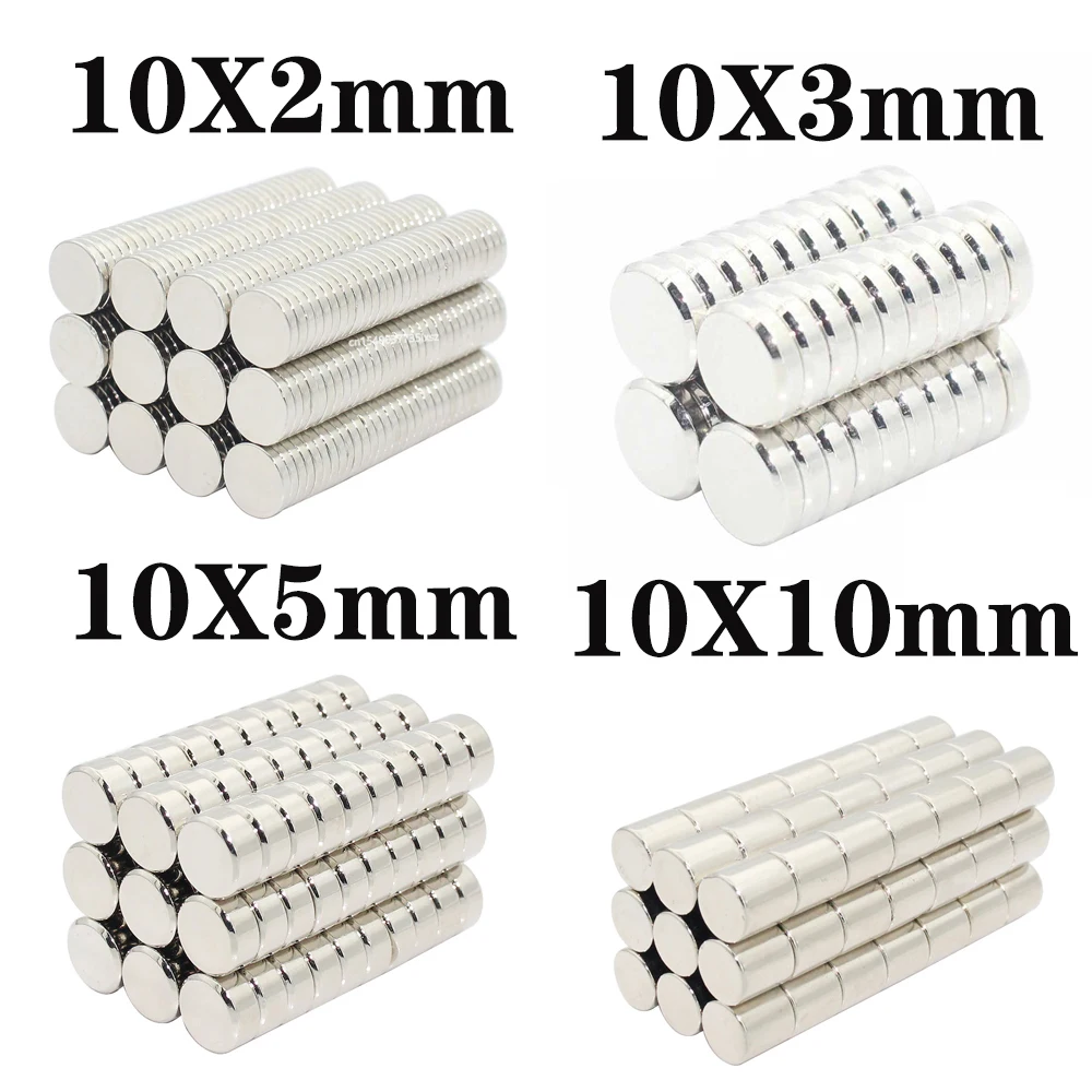 

5/10/15/20Pcs 10x2mm 10x3mm 10x5mm 10x10mm Neodymium Magnet N35 NdFeB Round Super Powerful Strong Permanent Magnetic imanes