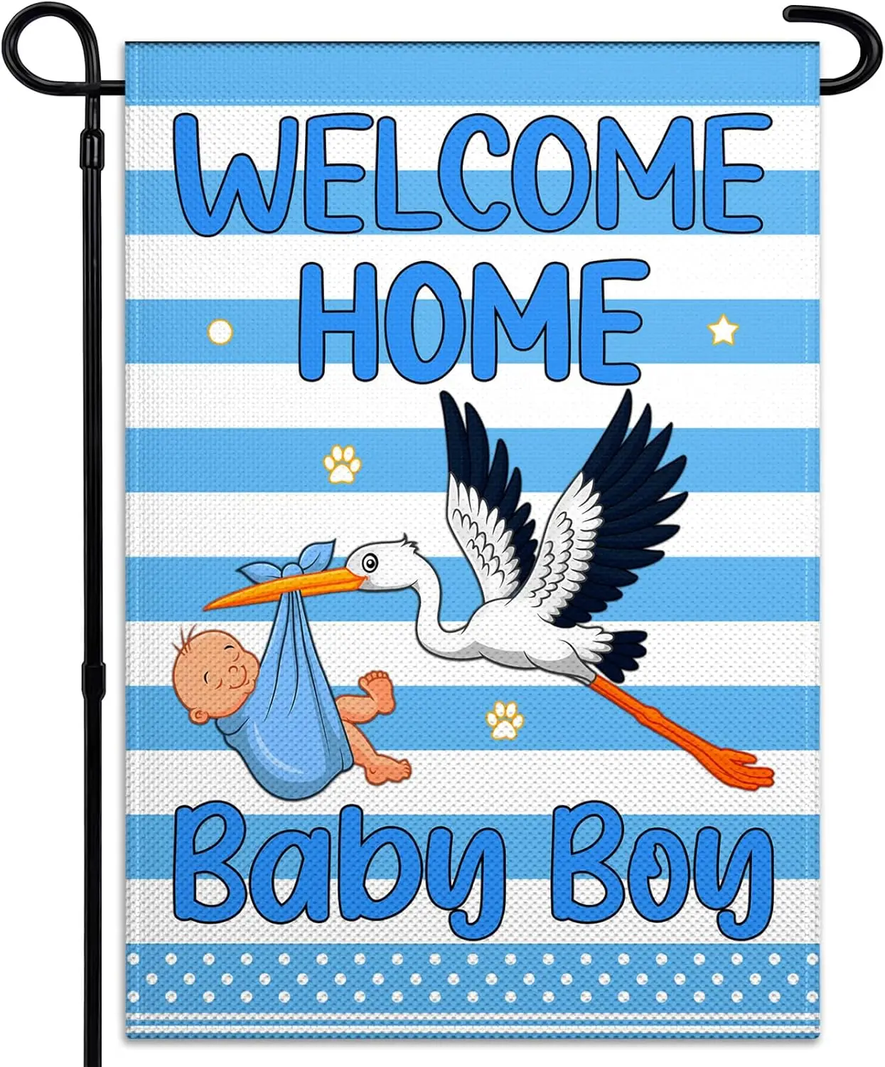 Welcome Home Baby Boy Garden Flag 12x18 Inch Its A Boy Garden Flags for Outside Double Sided 3Ply Stork Garden Flag Baby Shower