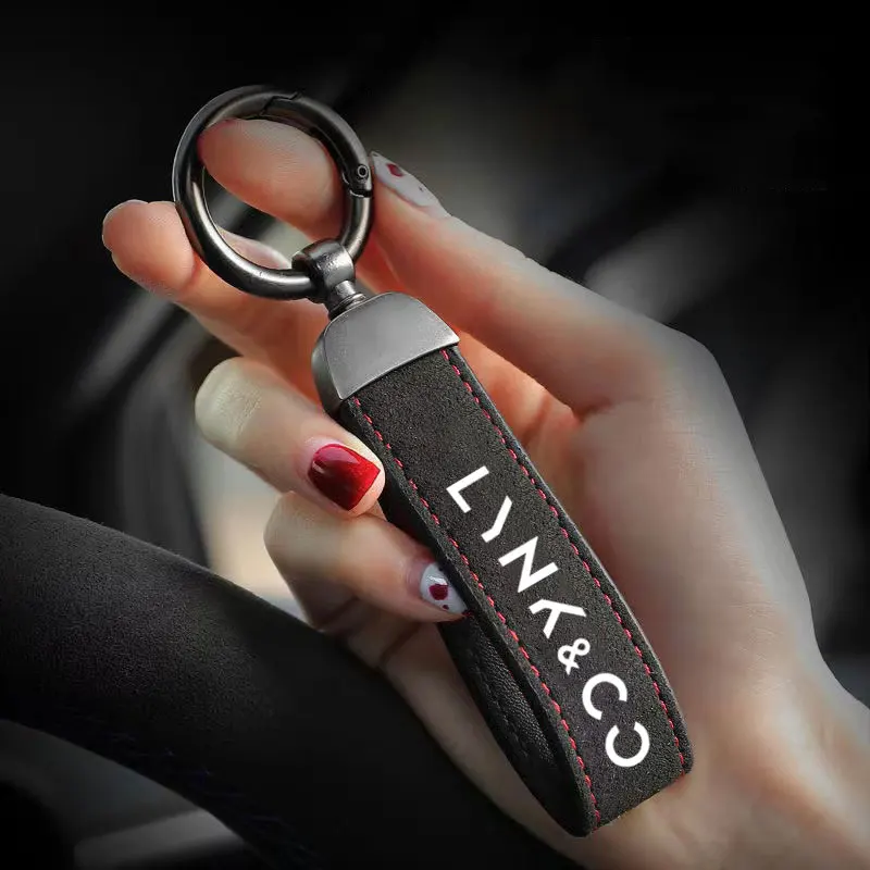 Anti-lost Car Keychain Leather Auto Vehicle Keyring Holder Gift For Lynk&Co 01 05 09 02 Lynk Co 03 EM-F 06 Phev Auto Accessories