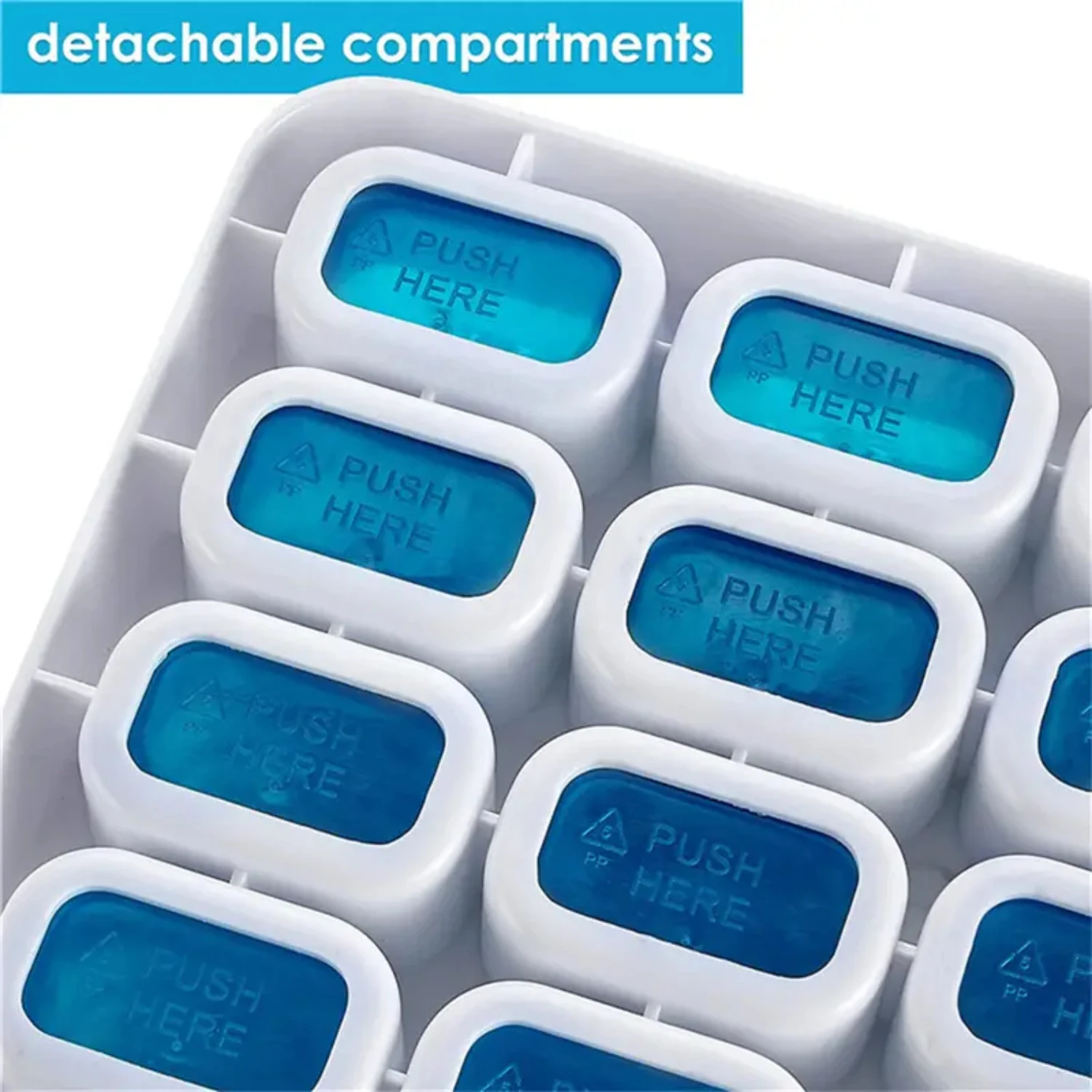 Convenient Large Plastic Multi-compartment Pill Box with Spacious Keyboard-style Compartments for Independent Storage and Date-m