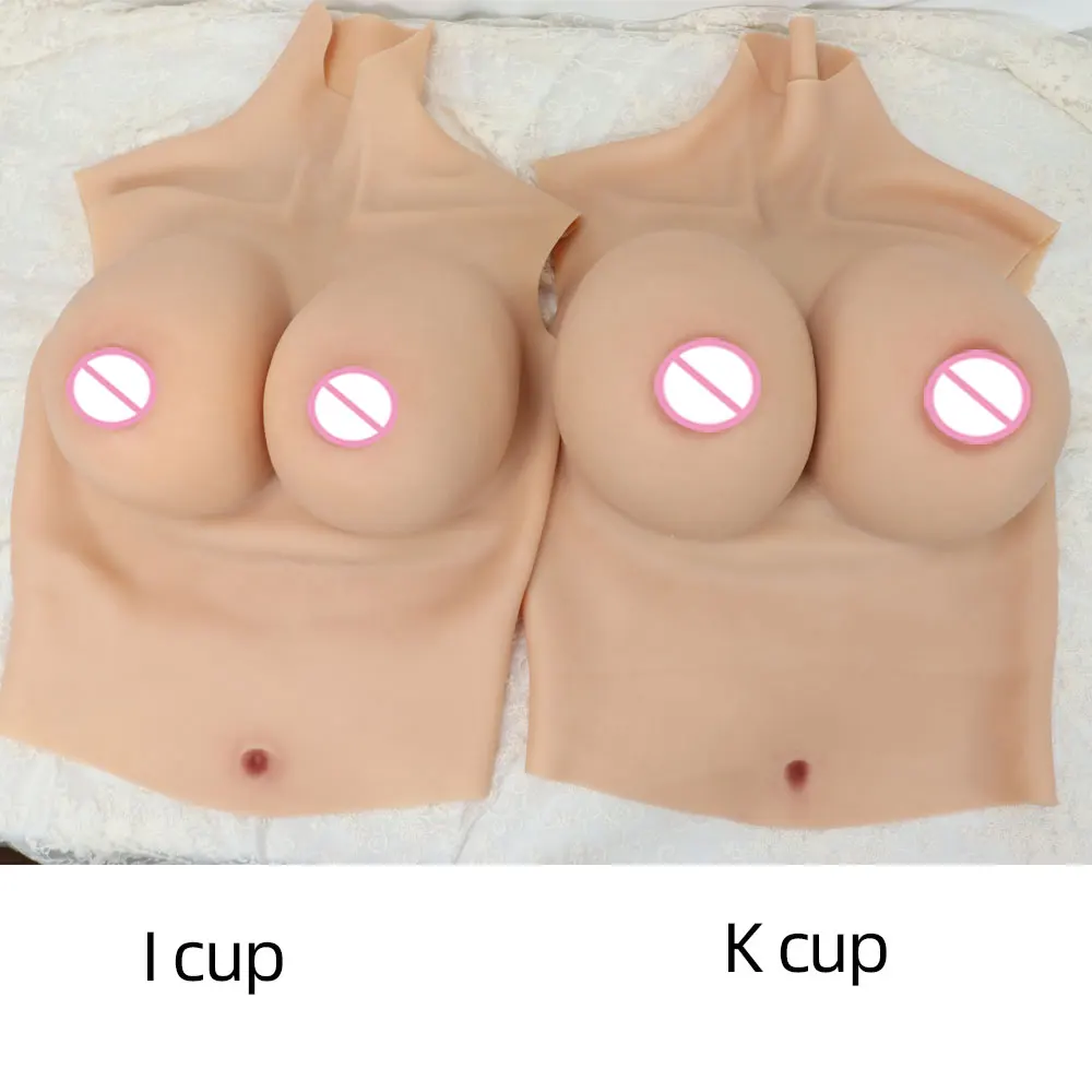 I K Cup Silicone Breast Forms Fake Tits False Boobs Chestplate Sexy Huge for Crossdresser Transgender Drag Sissy Cosplay Chest