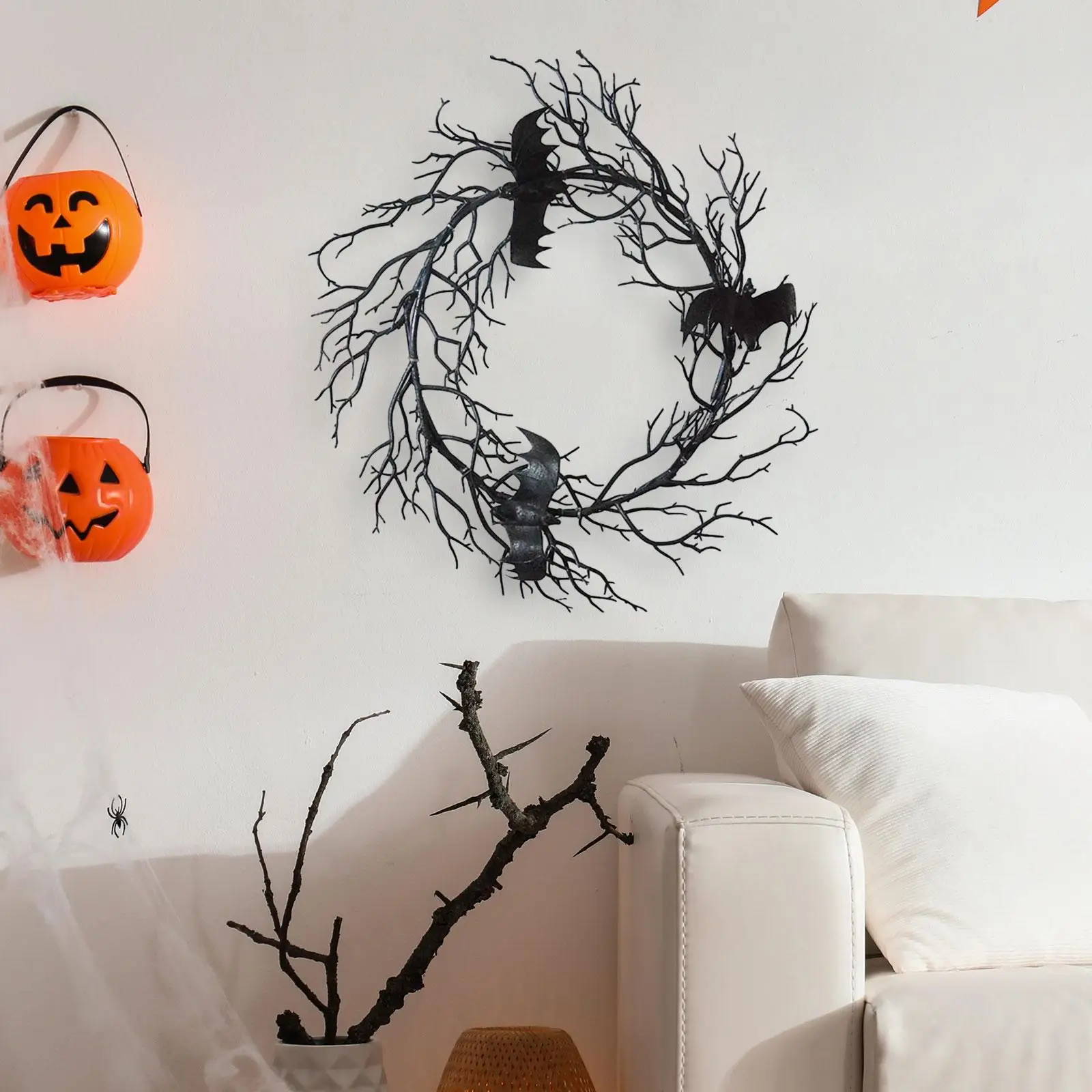 Ghirlanda di Halloween con pipistrelli Decor Ornament Creativo Appeso Decorazione da appendere per oggetti di scena per foto di feste Festival Casa per interni ed esterni