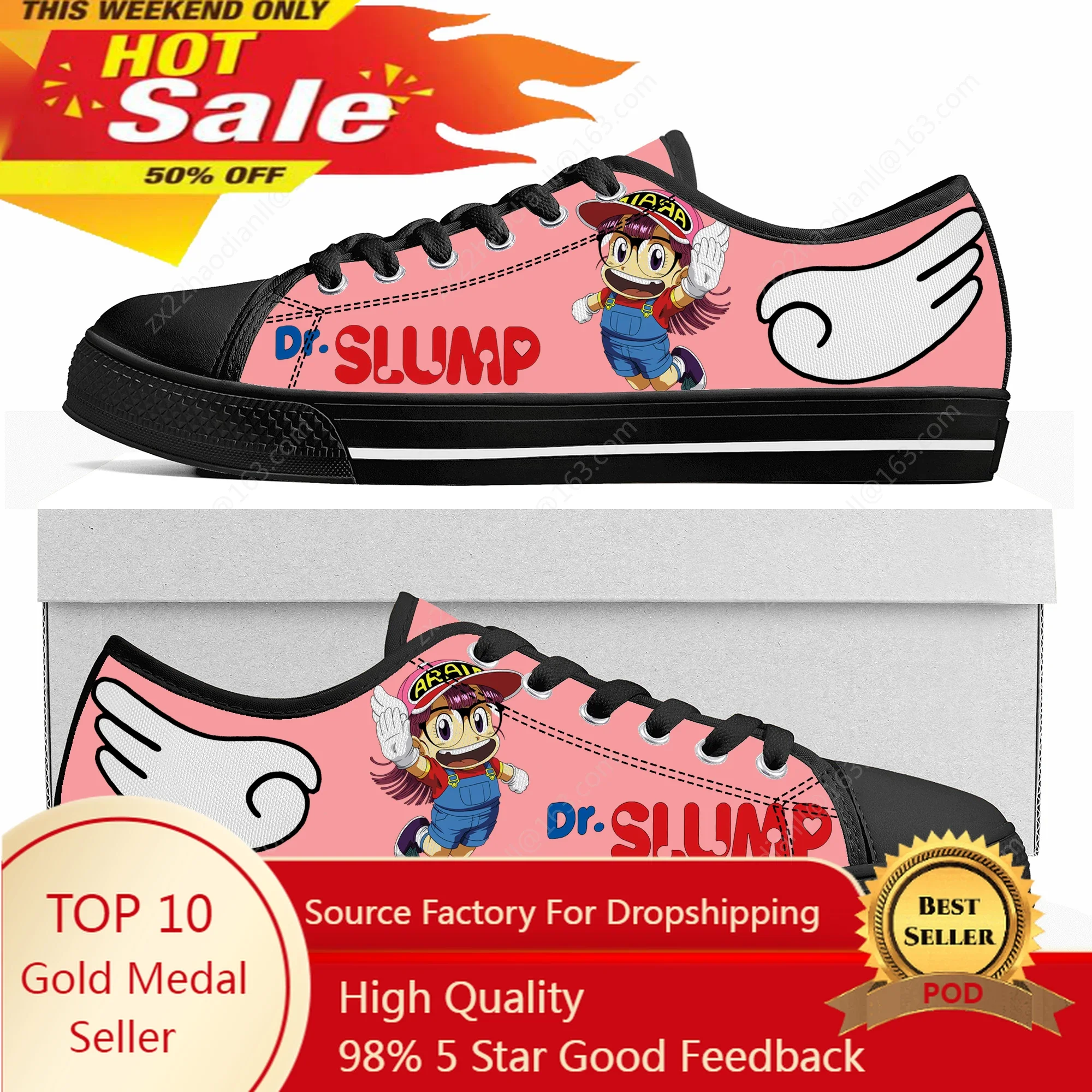 

Japan Anime Cartoon Arale Dr Slump Low Top Sneakers Mens Womens Teenager High Quality Canvas Sneaker Couple Shoes Custom Shoe
