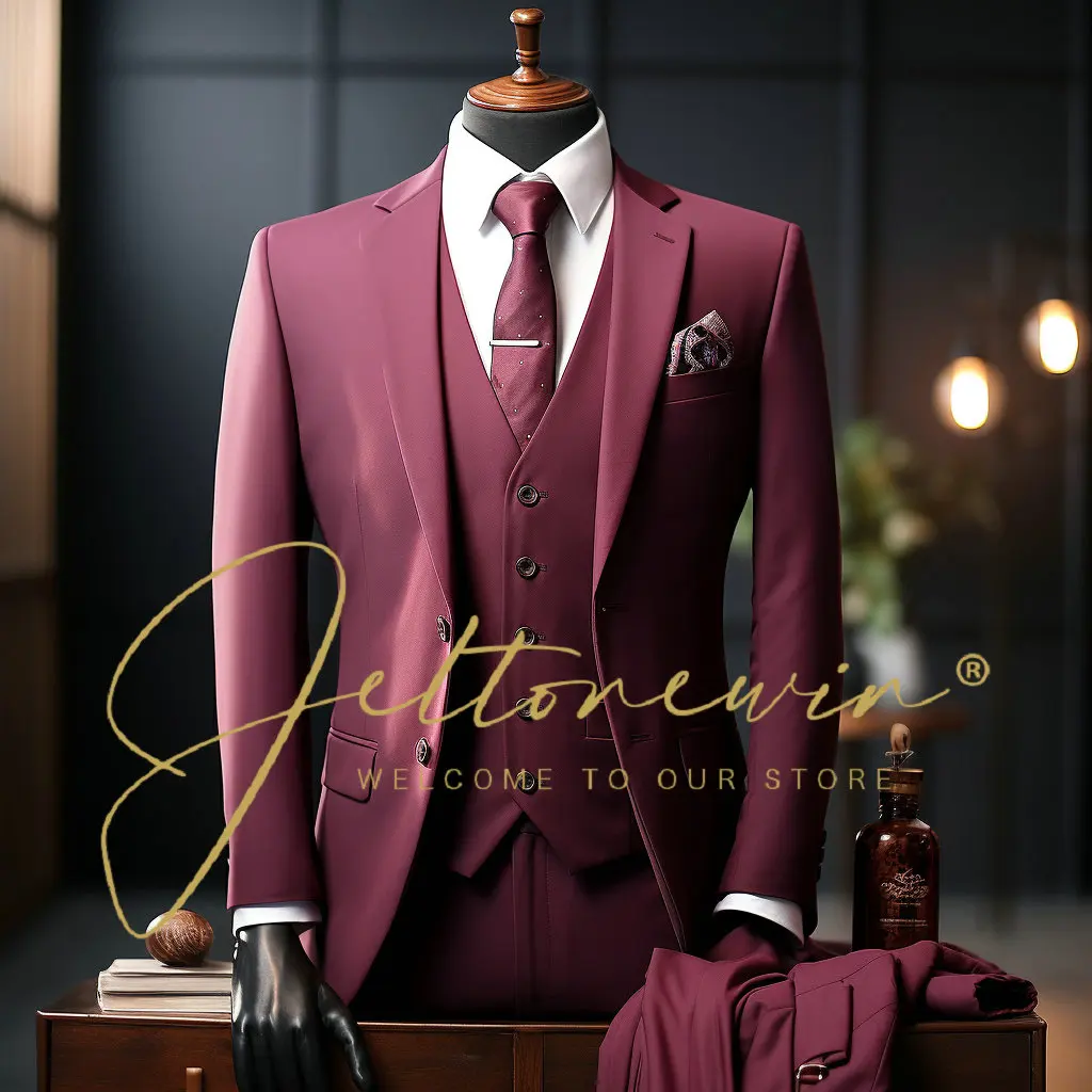 

2024 Men's Suit Three Piece Business Casual Slim Fit Professional Suit Costume Homme Pour Mariage Suits For Men