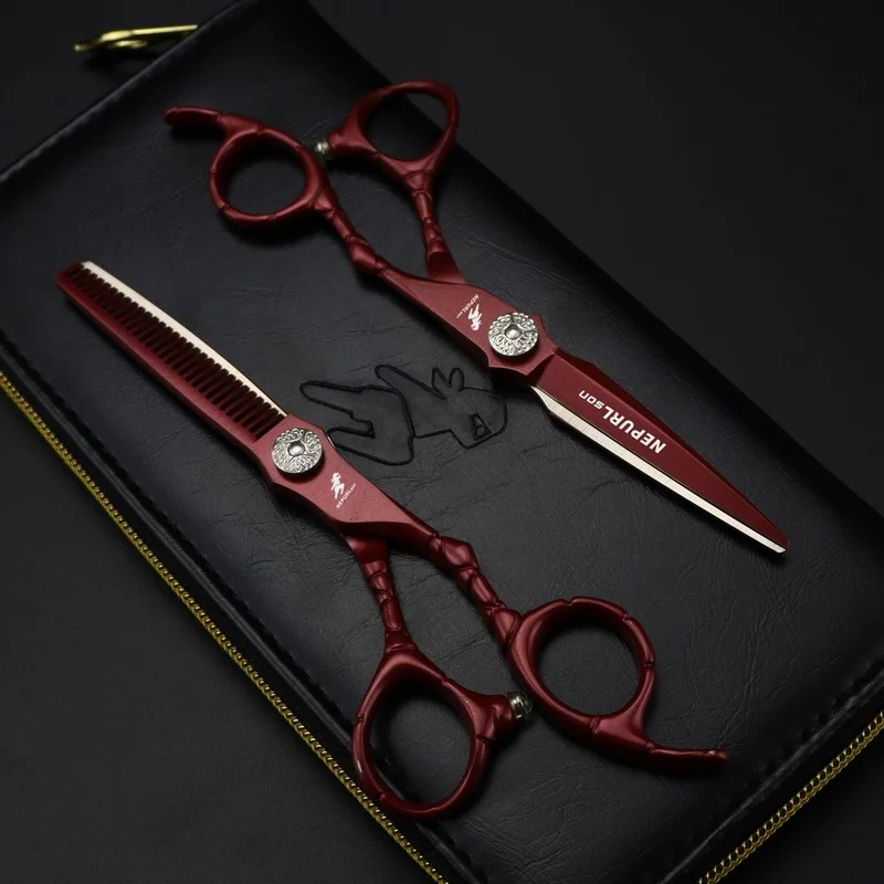 

Nepurlson Professional Japan 440c 6 Inch Hair Cutting Scissors Haircut Thinning Barber Haircutting Shears Hairdresser Scissors