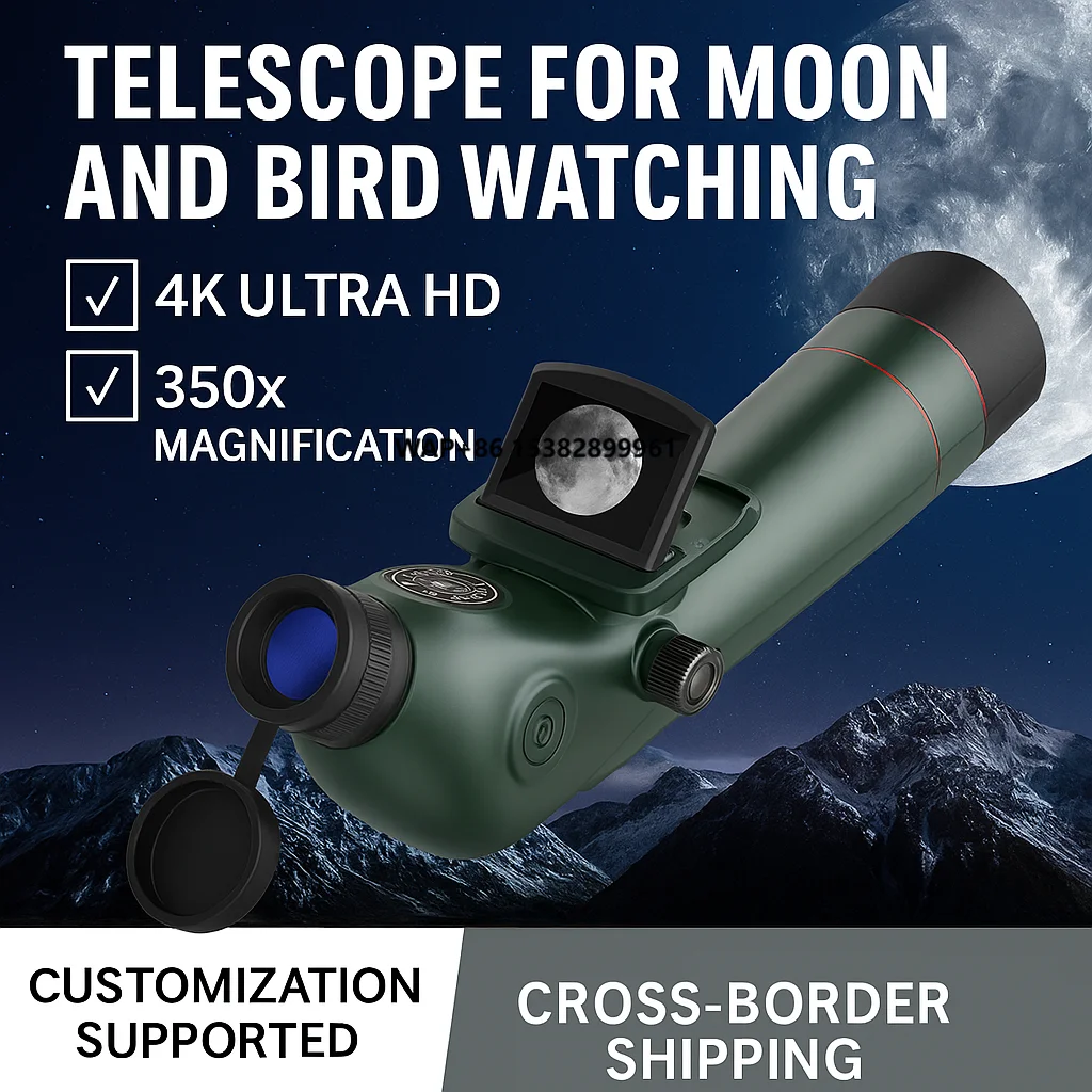 

Астрономический телескоп SPXS-80 с ЖК-дисплеем, профессиональный телескоп с высоким увеличением для наблюдения за Луной на открытом воздухе