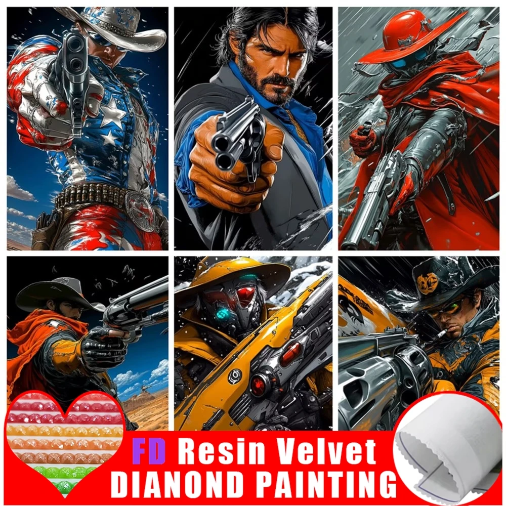 

FD Смола 5D DIY Алмазная картина Научная фантастика Ковбой Полная Алмазная мозаика Картина из страз Вышивка Украшение дома