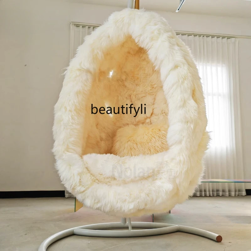 Modern true wool hanging basket hollow hanging chair special-shaped swing chair fiberglass hanging basket chair