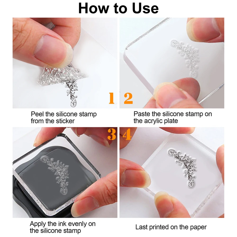 1Sheet Vintage Floral Corners Silicone Clear Stamps Transparent Stamps for Festival Birthday Valentine\'s Day Cards Making DIY