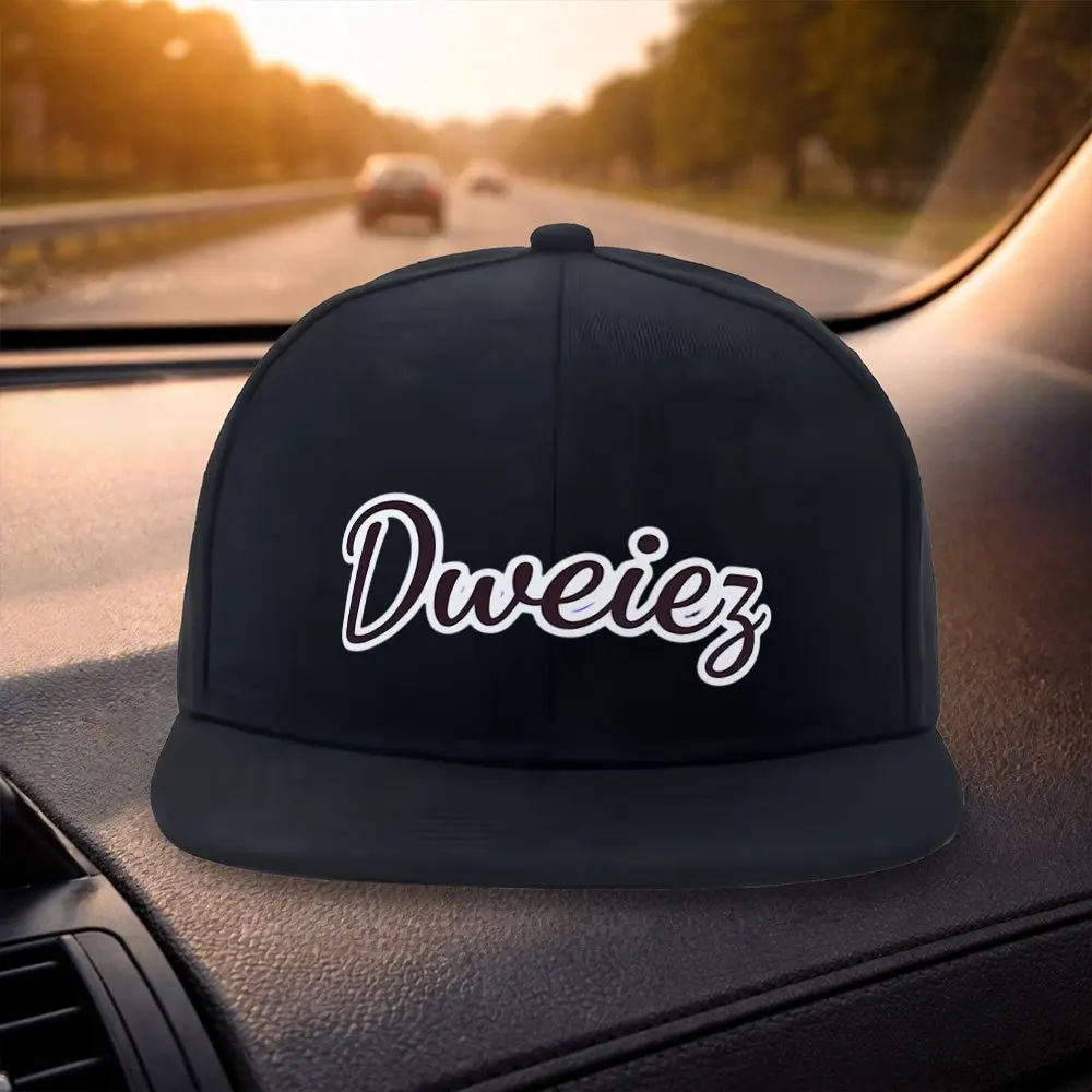 Klasyczna czapka baseballowa unisex z płaskim daszkiem, stylowy design Dweiez, czarna czapka codzienna, odpowiednia do aktywności na świeżym powietrzu, nakrycie głowy na zewnątrz