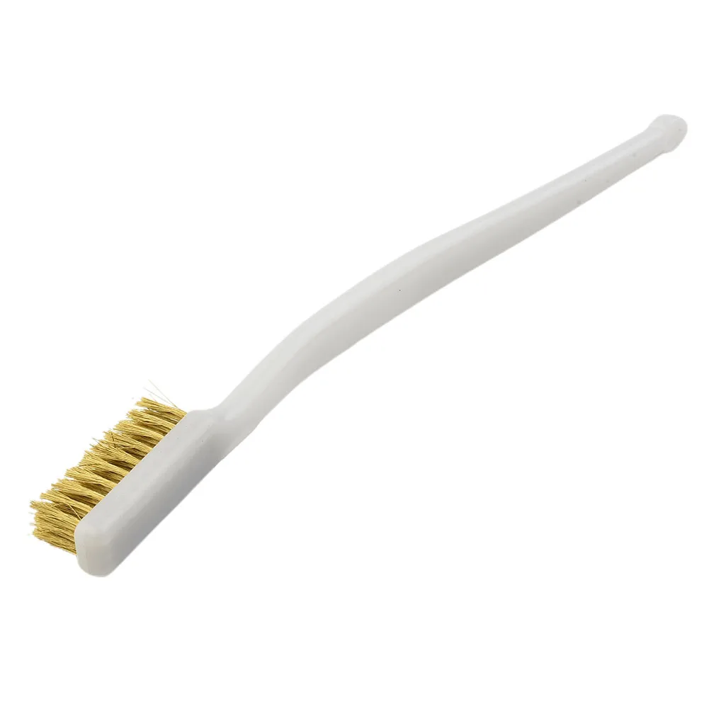 Brosse métallique en laiton blanche, outil de construction de voiture Question17.5 x 1.2x2cm poignée en plastique, pratique pour l'extérieur