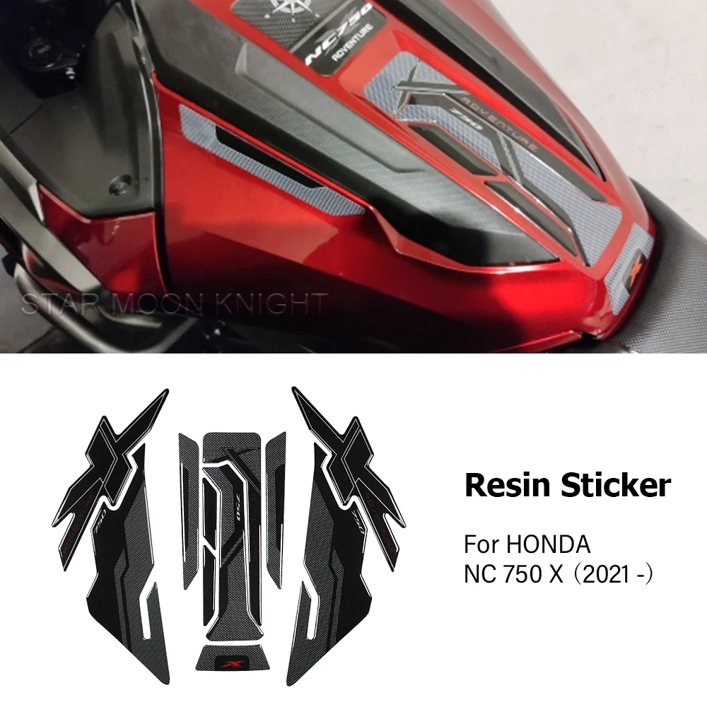 Motorfiets 3D Resin Epoxy Sticker Voor Honda NC750X Nc 750X 2021 2022 2023 Side Tank Pad Anti Kras Decal Non-Slip Tankpad