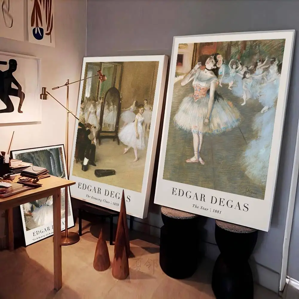 

Edgar Degas Star Dancer on Stage Impressionist Self-adhesive Art Poster HD Quality Wall Art Retro Posters for Home Home Decor