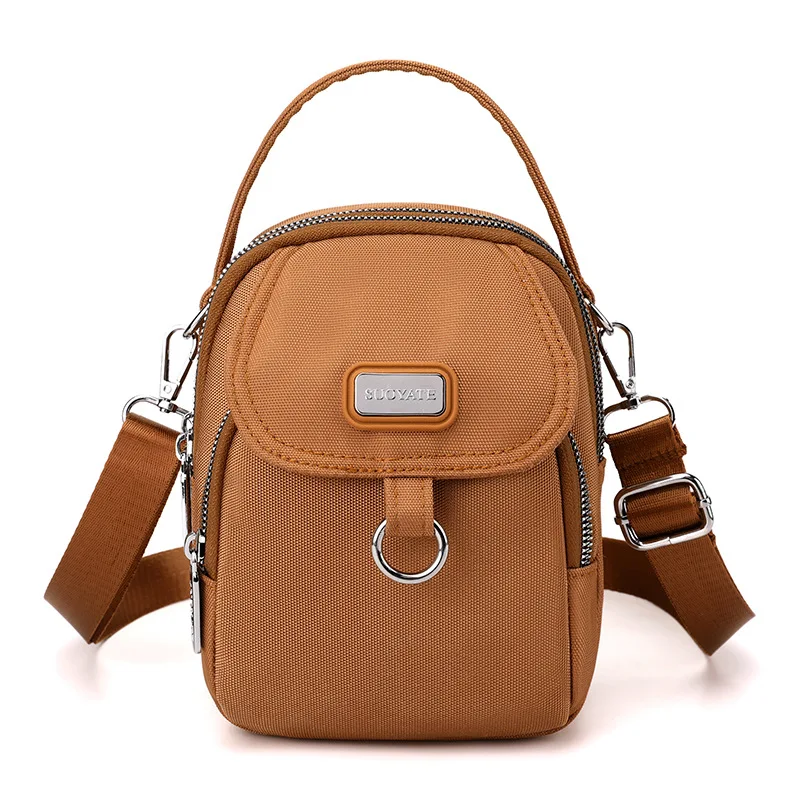 2023 New Women Nylon Flap Light Weight Multi-pockets Cell Phone Key Bags Waterproof Earphone Hole Messenger Shoulder Bags