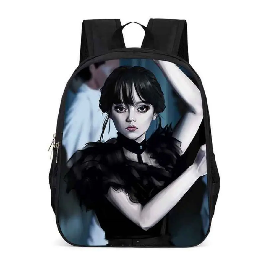 Friday addams mochila para crianças, mochila escolar, material oxford, design traseiro macio, mochila escolar, cartaz escolar, nevermore, cartaz