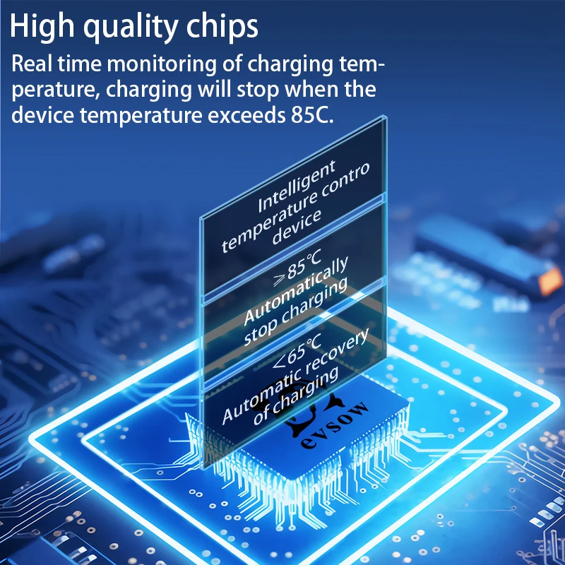 evsow Tragbares EV-Ladegerät Typ2 3,5 kW 16 A einphasiges Elektroauto-Ladegerät, einstellbarer Strom und eingestellte Ladezeit EVSE Wallbox