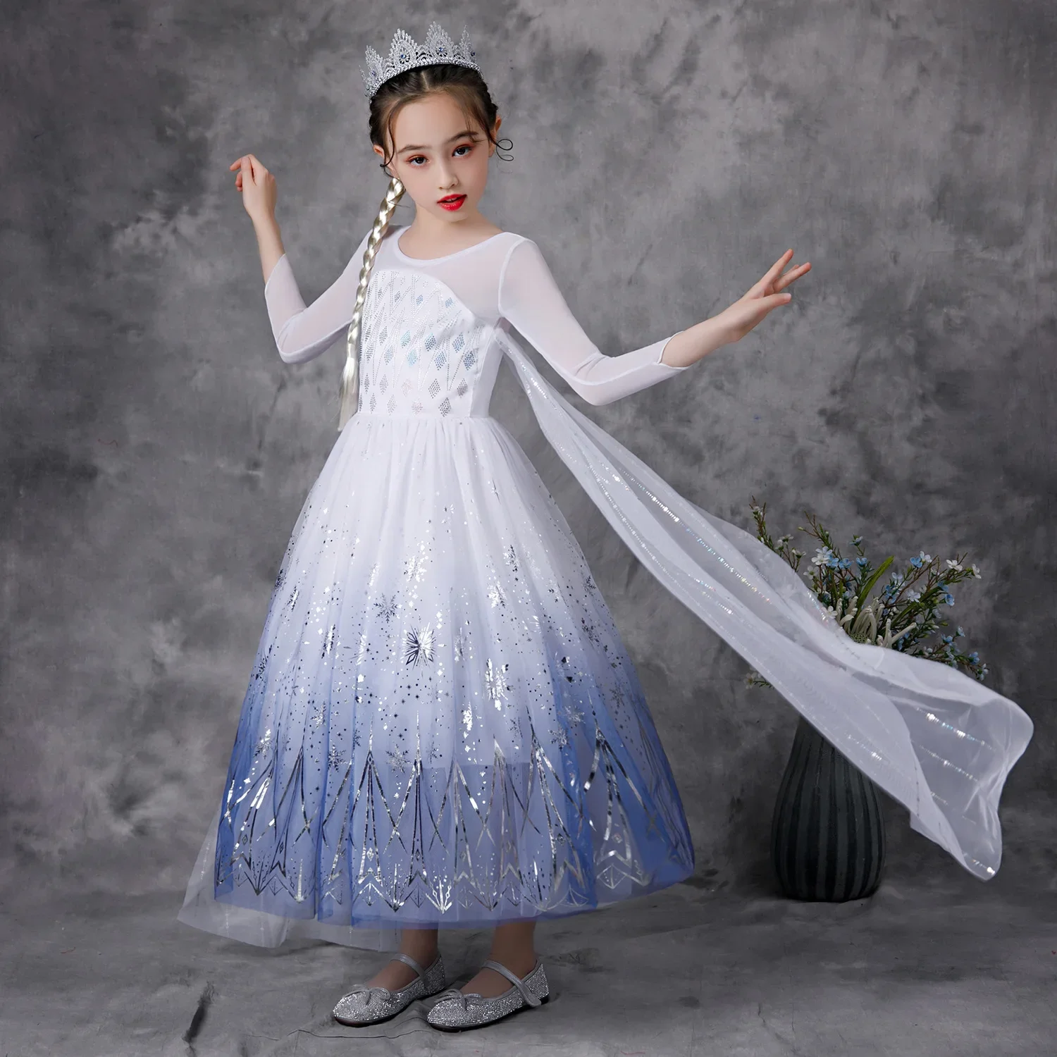 Ensembles de vêtements de cosplay anime pour filles, robe de princesse congelée, tenue d'Halloween pour enfants, tenue de fête Queen Hombre, 303, 2024