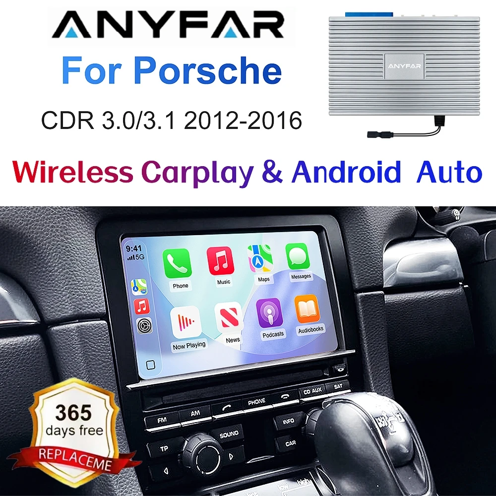 

Беспроводной CarPlay и Android Auto для Porsche CDR 3.0 Panamera Cayenne Cayman Macan Boxster 911, мультимедийный модуль 2012-2016 гг.