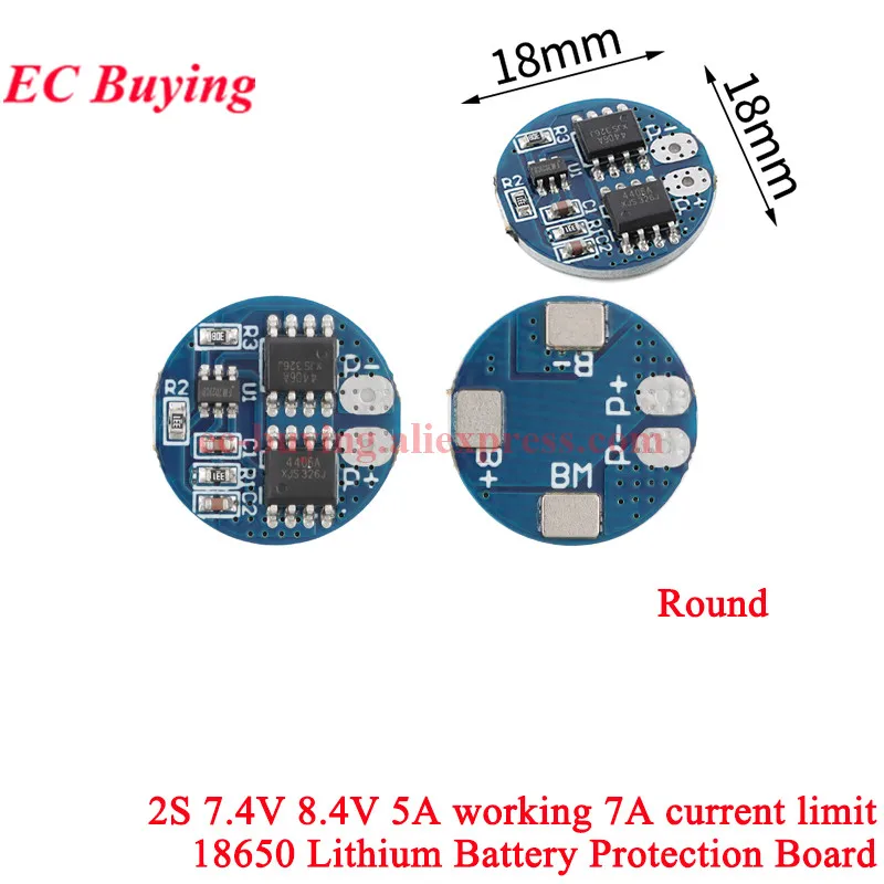 1-100Pcs 1S 3.7V 2.5A 14500 Li-ion BMS PCM Battery 2S 7.4V 8.4V Protection Board Module Overcharge Over Discharge Protection PCB