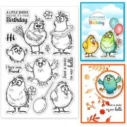 1pc Cartoon Birds Clear Stamps Funny Bird Clear Stamps Birthday Bird Silicone Stamps for DIY Scrapbooking Photo Album Decorative
