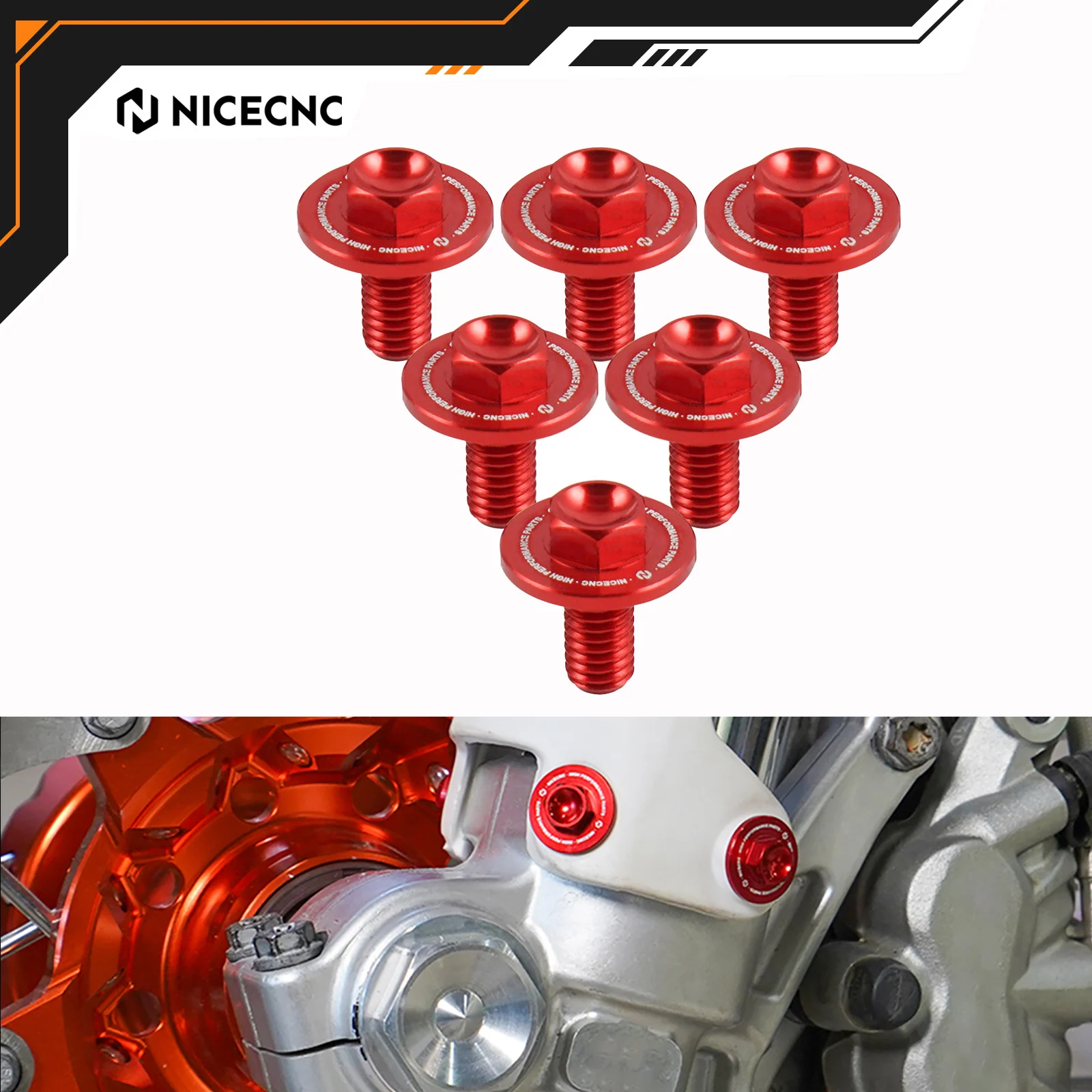NICECNC For Beta X-TRAINER 300 2015-2022 RR 300 RR250 RR125 RR200 RR350 RR390 RR430 2013-2019 6PCS Front Fork Guard Bolt Screw