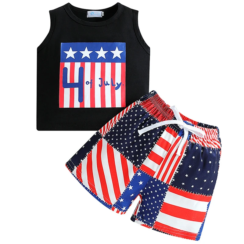 

2Piece 2023 Summer Kids Clothes Boy Casual Fashion Print Letter Sleeveless Tops+Shorts Baby Boutique Luxury Clothing Set BC2425