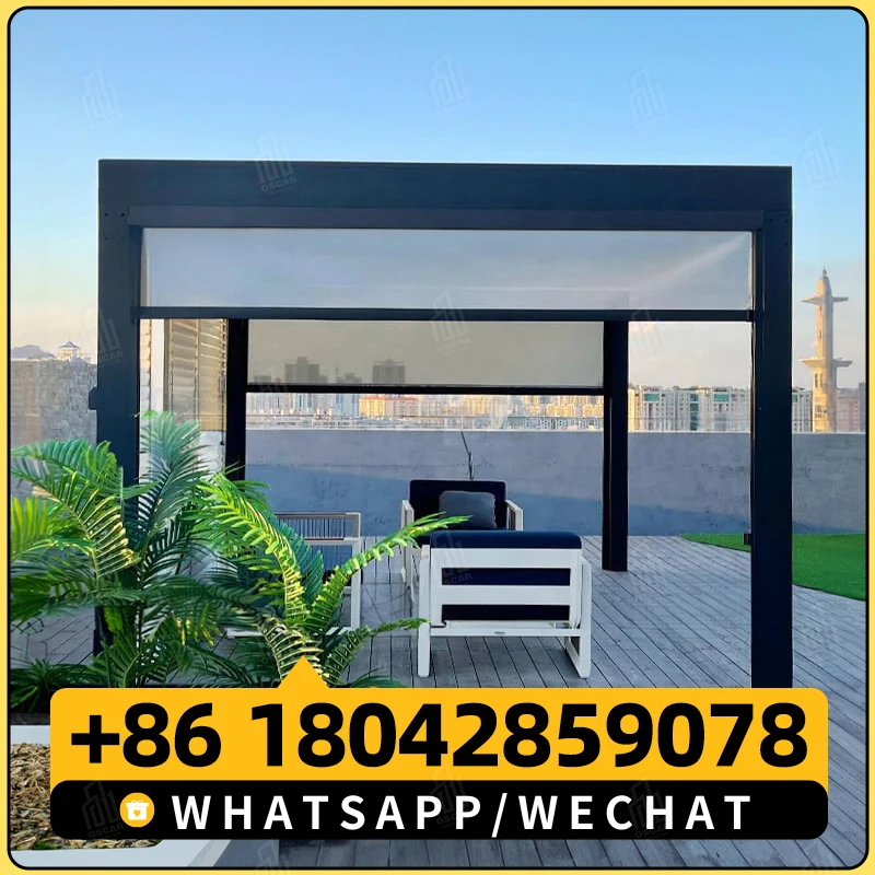 Garden pergola Outdoor Waterproof Bioclimatic Pergola Motorized Outdoor Aluminium Louvered Pergola