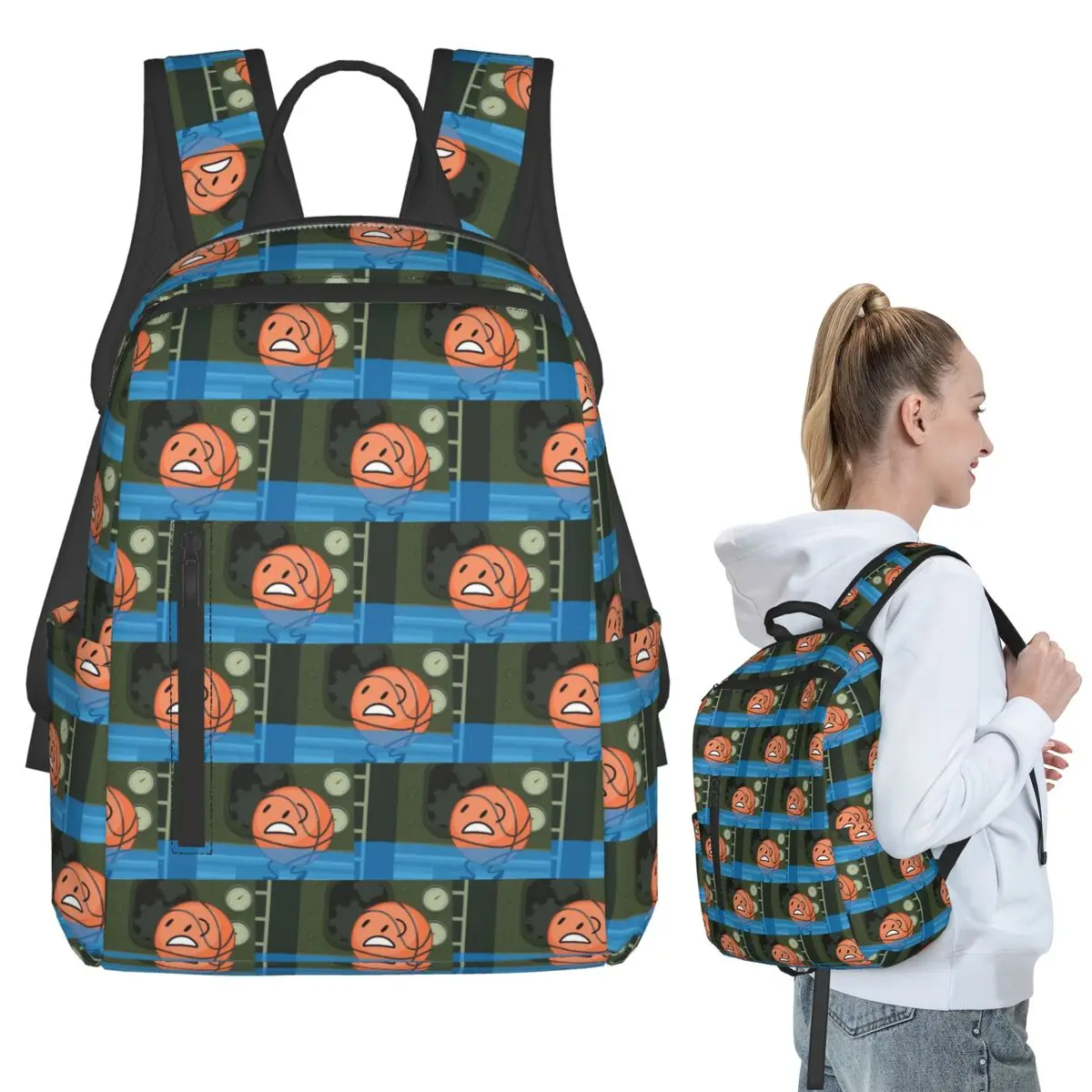 Battle For Dream Island BFDI Basketball Backpack Student BookBag Kids School Bag Laptop Shoulder Bags Men Women
