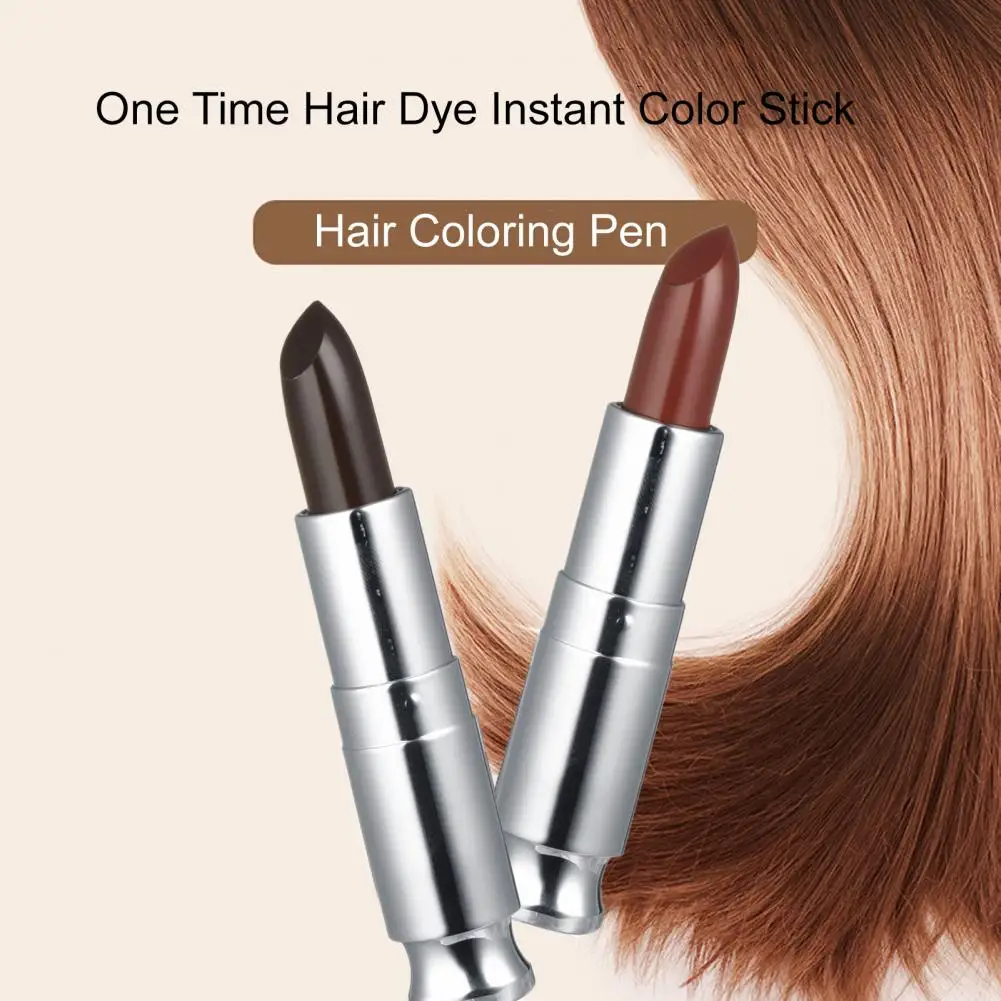 

4g Hair Coloring Pen Covering Gray Hair Hair Dyeing Pencil Lipstick Shape Fast Finish One Time Hair Dye Instant Color Stick