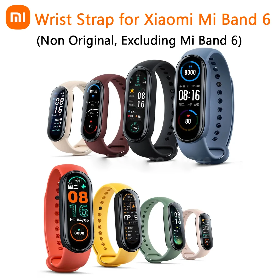 غير الأصلي Xiaomi Mi Band 6 سيليكون حزام المعصم الأشرطة ل Mi Band 6 استبدال معصمه سوار مع 2 قطعة فيلم الشاشة