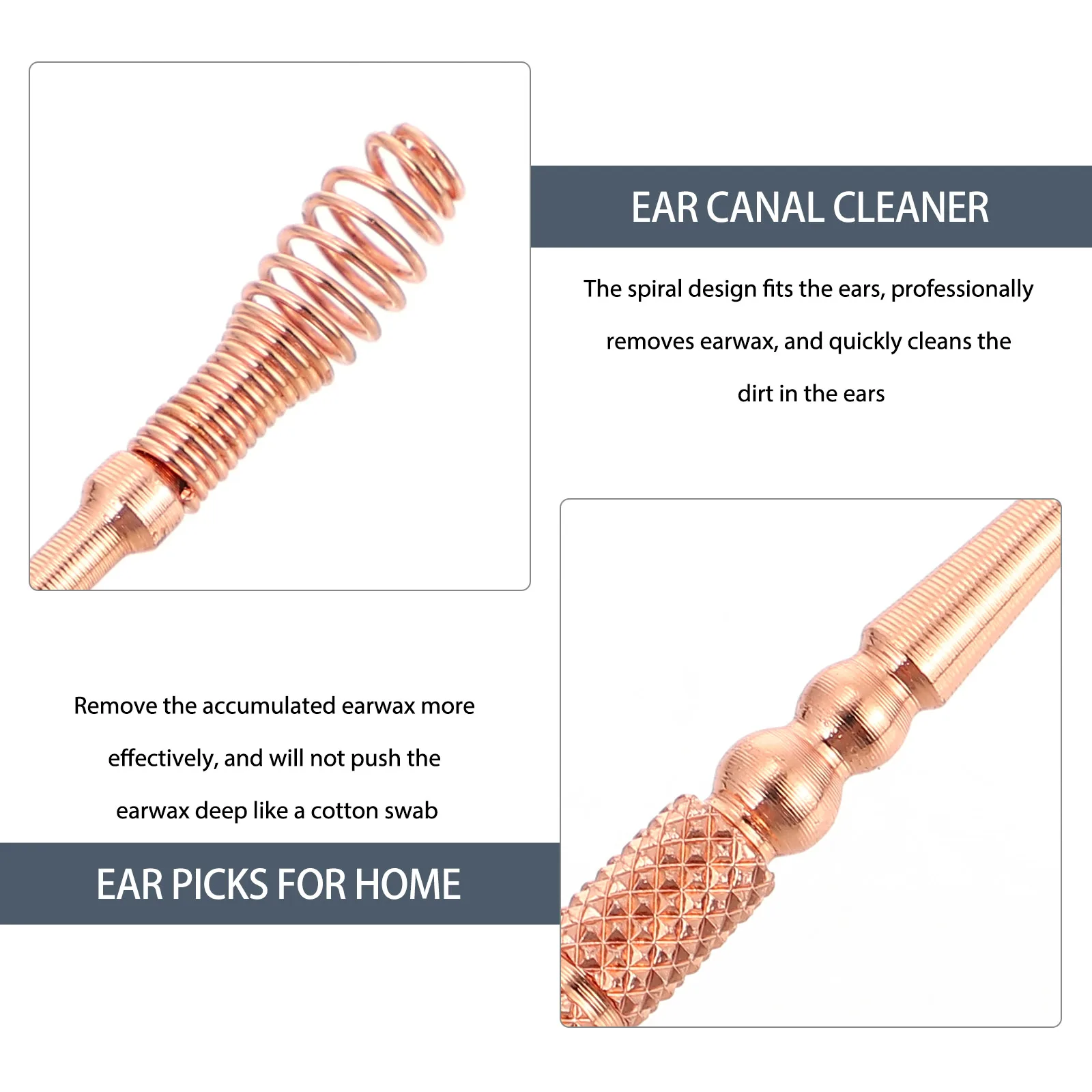 

1 set Spiral Massage Pick Tool Earwax Cleaner Scoop Ear Canal Removal Spoon Wax Digger Dirt Cleaner For Family Travel Use Ear