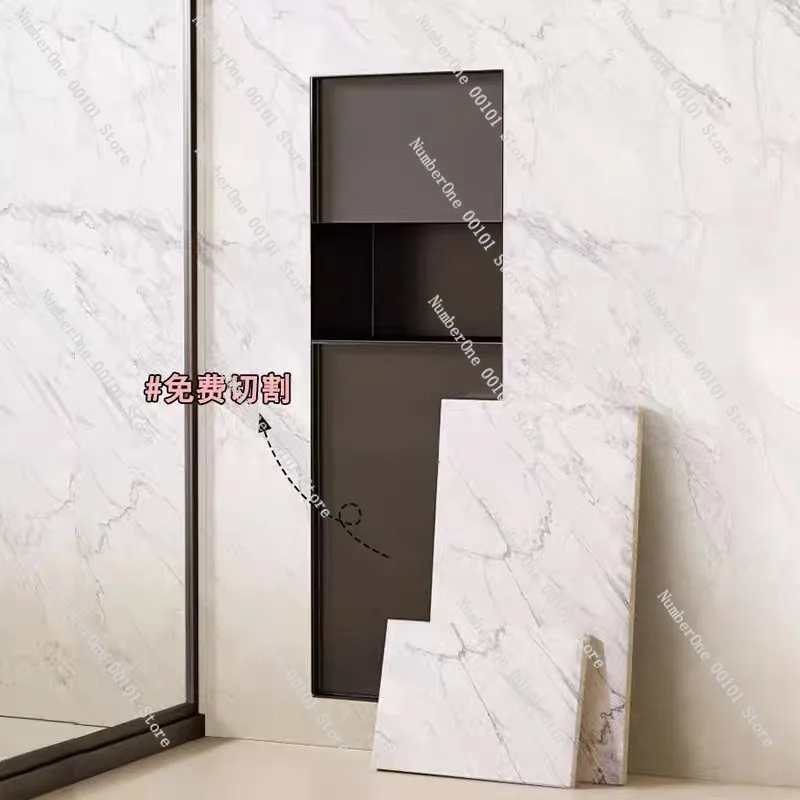 304 Stainless Steel Recessed Wall Niche Trash Can Tissue Holder Combo Hidden Toilet Paper Dispenser Storage Cabinet view 4