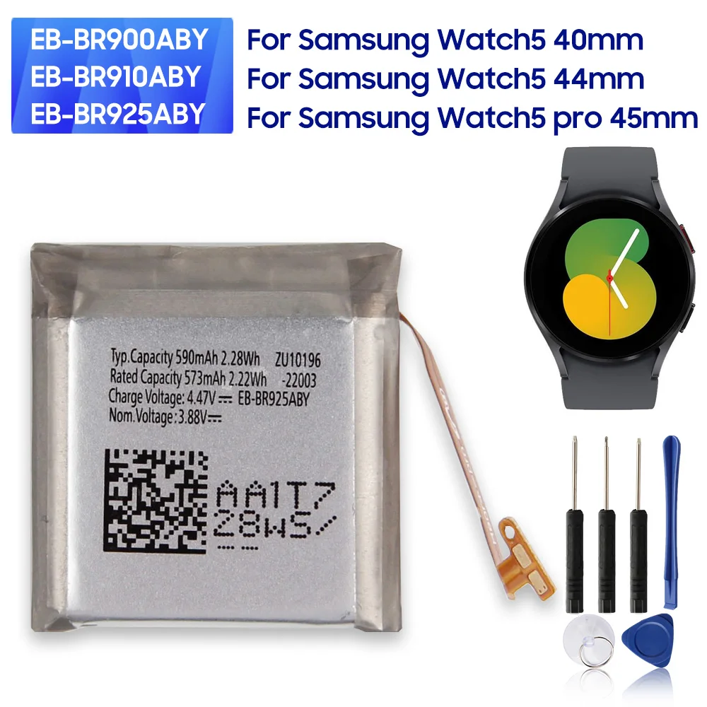 

New Replacement Battery EB-BR900ABY EB-BR910ABY EB-BR925ABY For Samsung Galaxy Watch5 40MM 44MM Watch 5 Pro Battery