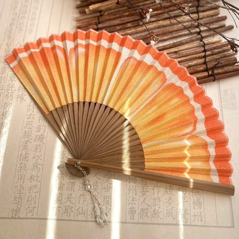 Summer Cooling Fruit Folding Fan Retro Fashion Fan Daily Portable Photo Watermelon Runway Prop Craft Gift