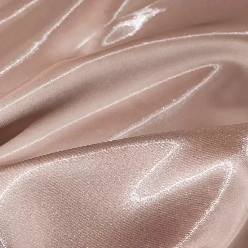 

45*145cm Meetee High Gloss Satin Fabric Liquid Shine Cloth for Full Dress Cosplay Smooth Flash Suit Clothing DIY Sewing Material
