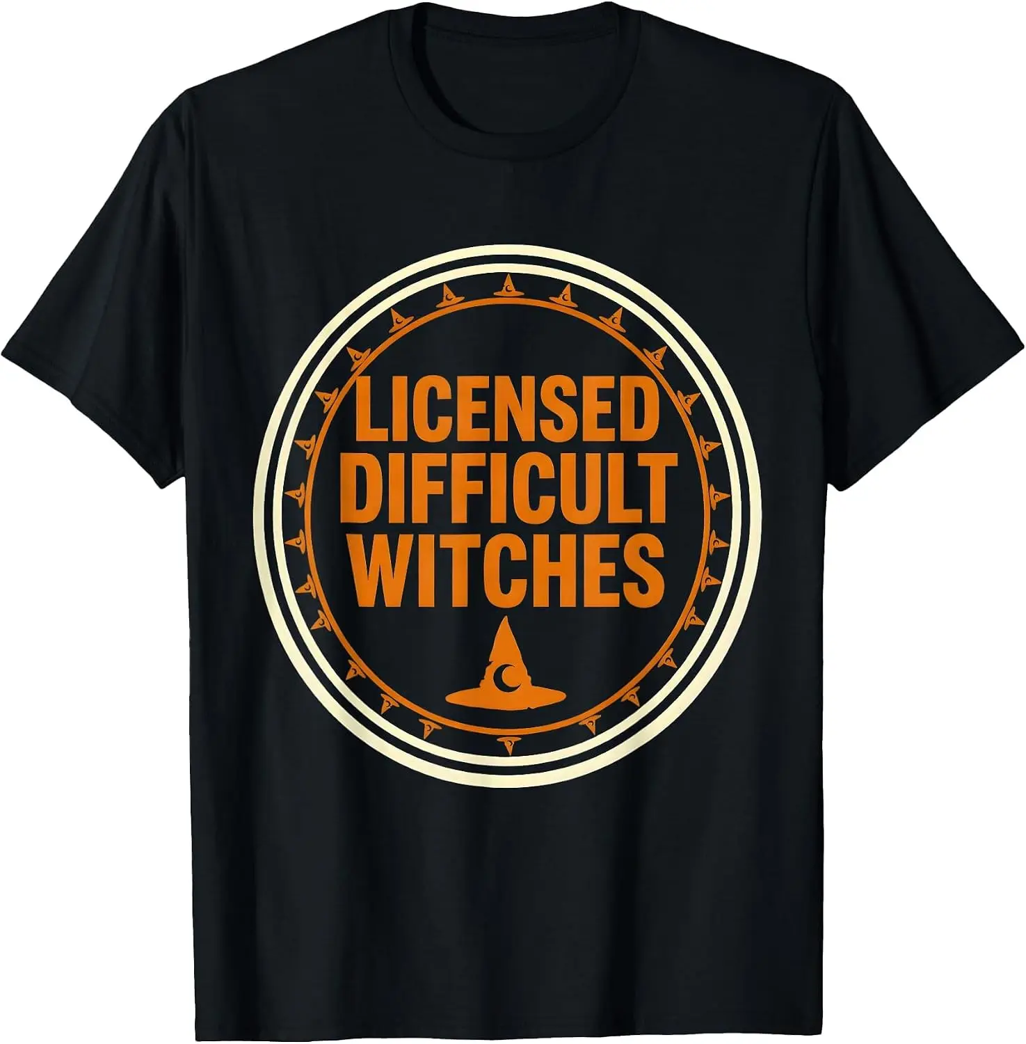 Men's Licensed Difficult Witches Funny Halloween Witch Humor T-Shirt Men's Spooky Halloween Graphic Print T‑Shirt, Crew Neck Short Sleeve Casual Cotton Tee For Holiday Party Daily Street Wear.