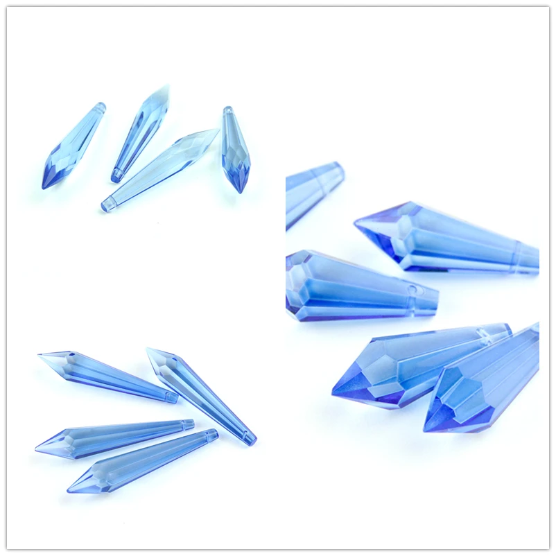 

38mm/63mm/76mm Glass Icicle Chandelier Drops Lt.blue Color Crystal Chandelier Parts Crystal Prism Drop Pendant