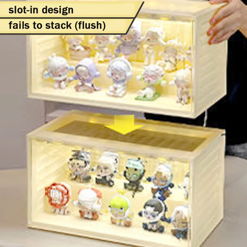 Smart Light Sensor Transparent Toy Cabinet - Drawer Organizer for Collectibles, Dustproof Display with Auto-On Light view 5