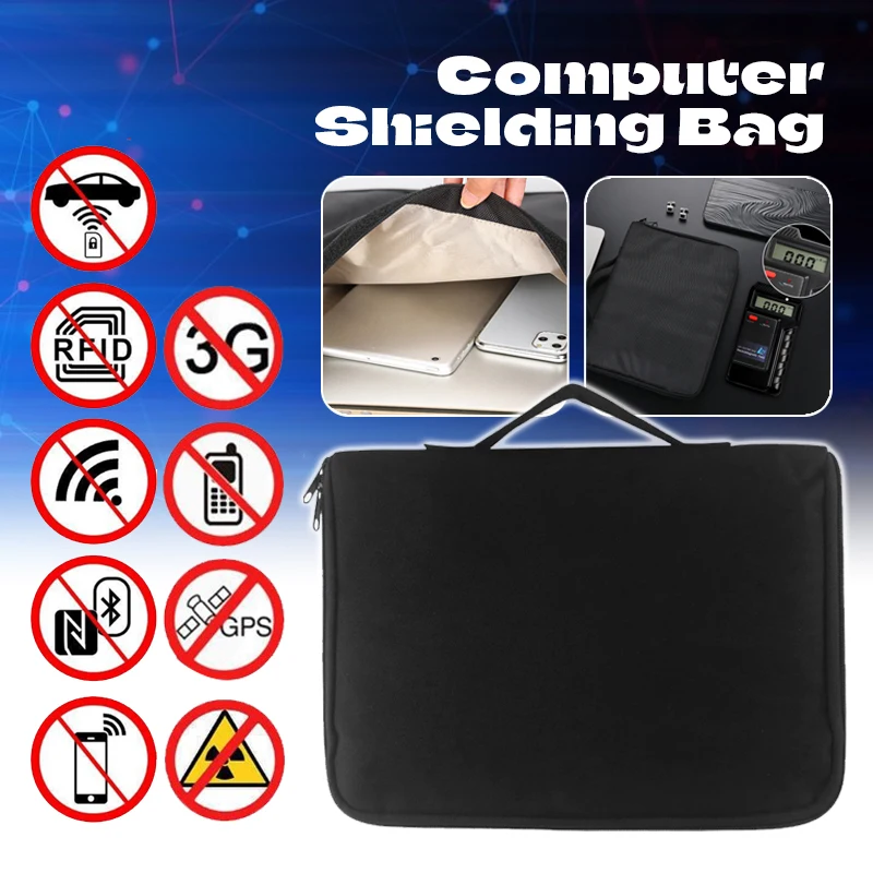 Faraday Computer Phone Blocker Bag RFID RF Signal Blocker Shielding Handbag Mobile Phone FID RF Signal Blocker Safe Pouch