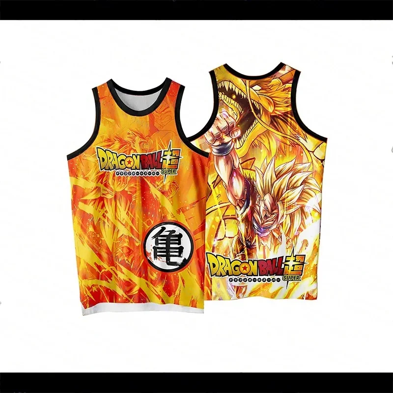 2026 Summer Dragon Ball Super Saiyan Retro Fitness Vest Men's Oversized 3D Printed Vest Family Unisex Children's Sports Shirt