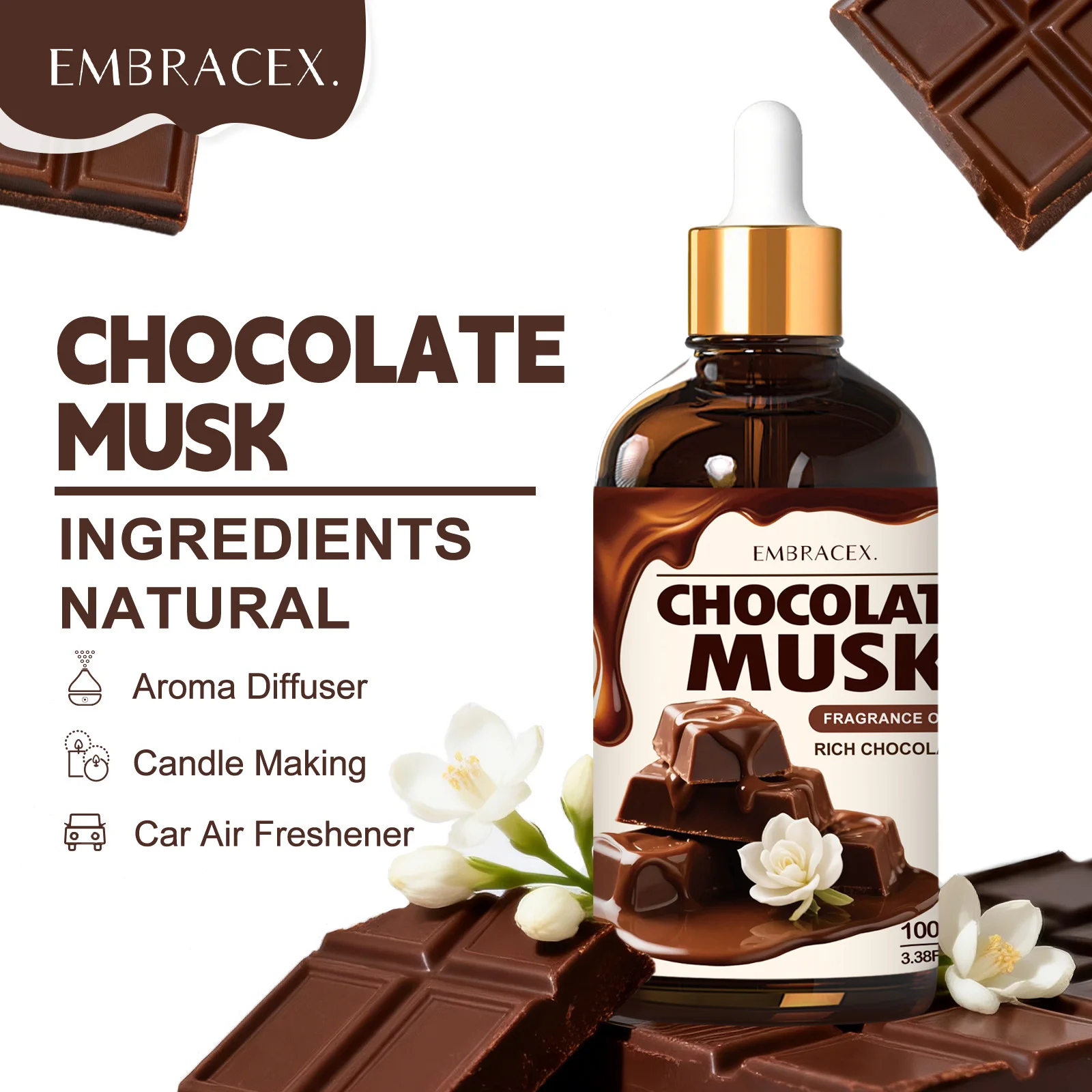 Hot deal: 100ml Chocolate Musk Essential Oil Massage Premium Grade Essential Oils For Hair Skin Care Gift To Friends Aromatherapy