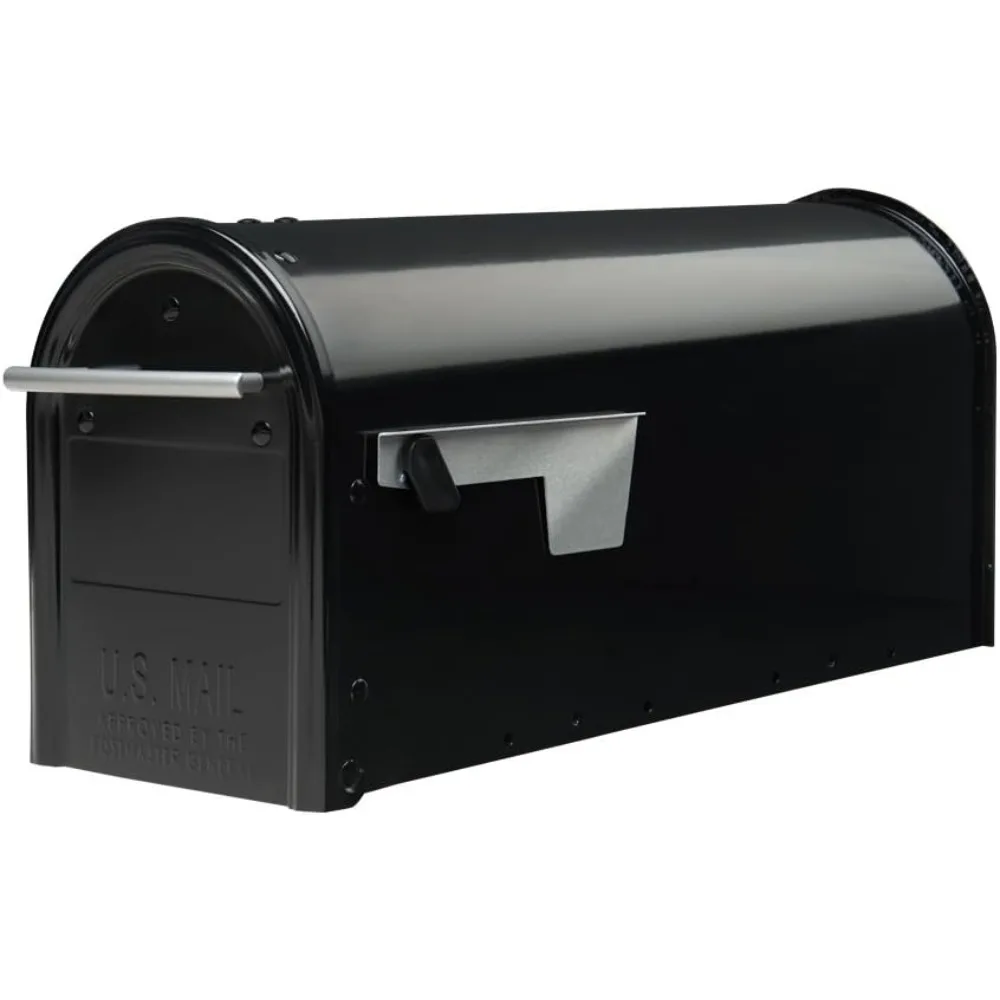 

Franklin Post Mount Mailbox, Black with Silver Accents, FM110BEC