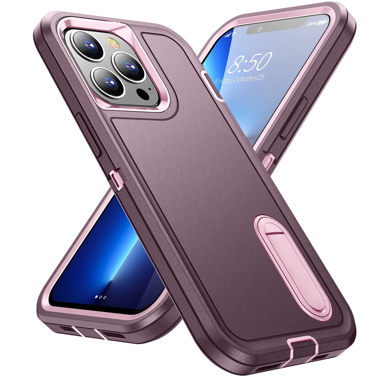 Military Grade Case Metal Bracket Back Cover for iPhone 13 Mini Heavy Armor Shockproof Defend Cases For iPhone 11 12 14 Pro Max