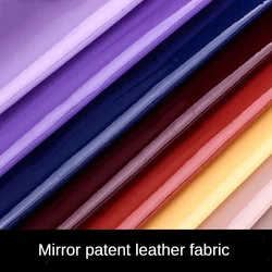 PU Mirror Patent Leather Fabric Per Meter for Upholstery Shoe Material Bags Raincoat Diy Sewing Cloth Soft Waterproof Wearable