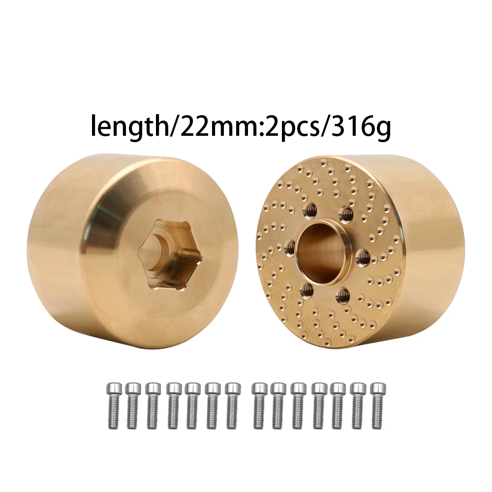 Messing-Rad-Sechskant-Nabenadapter für 1,9 2,2 Beadlock-Felge RC Crawler Car Axial SCX10 Capra TRX4 TRX6 Gewichte