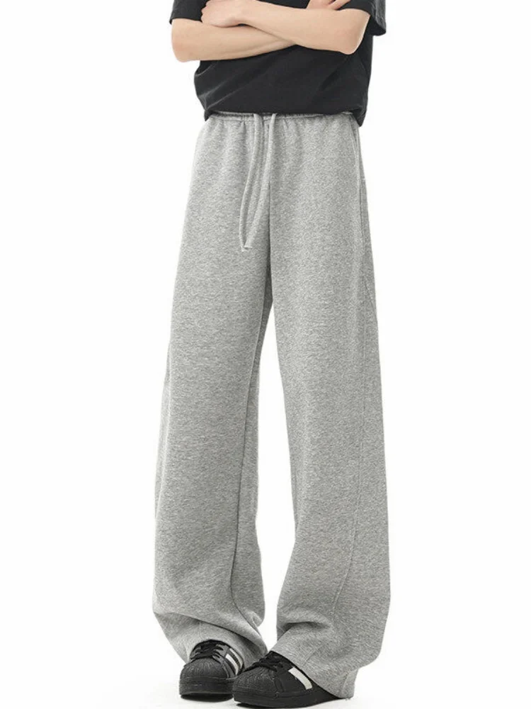 

Свободные спортивные брюки прямого кроя для подростков, весна-осень, американские брюки Cleanfit, слегка расклешенные брюки-кюлоты