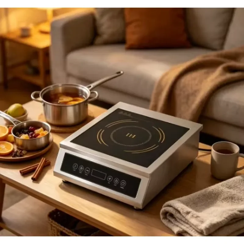High Power Stainless Steel Induction Cooker Single Burner Waterproof Timer Function for Home Kitchen and Commercial