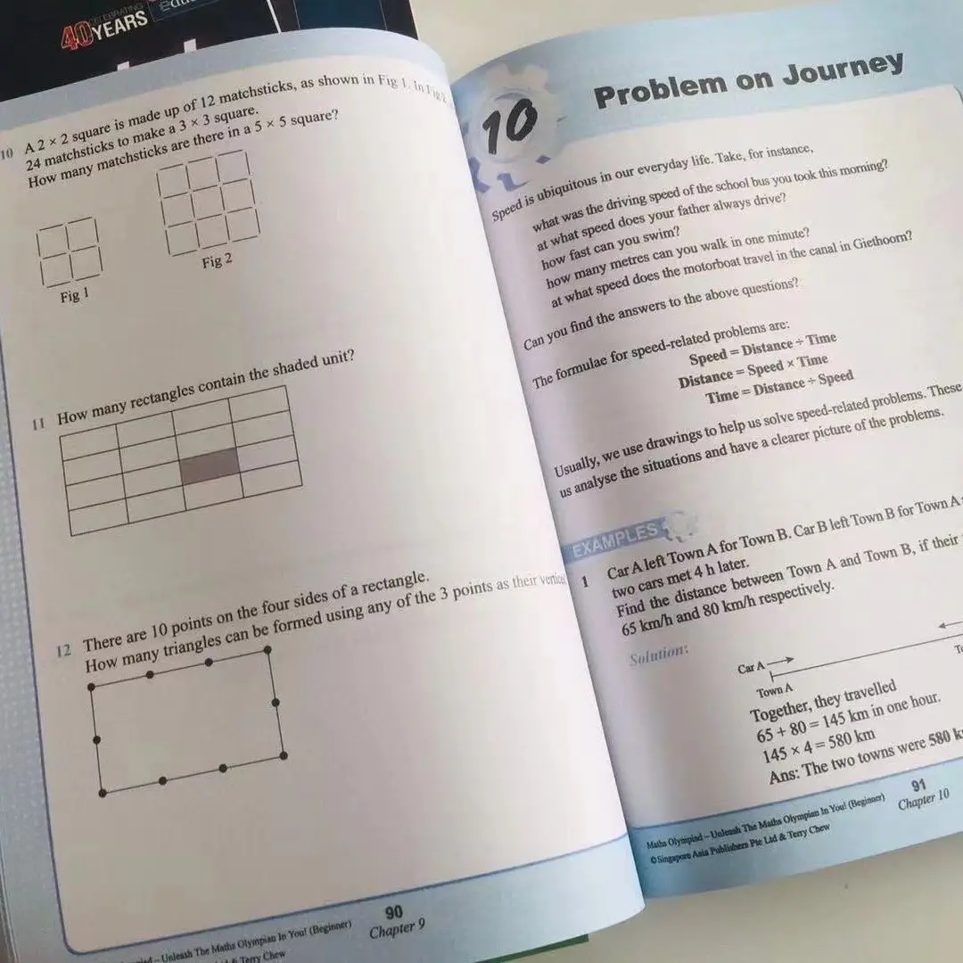 1 libro Sap Olimpiada de Matemáticas Escuela Primaria Pensamiento Matemático Entrenamiento Ejercicio Preguntas de Matemáticas Libro en Inglés