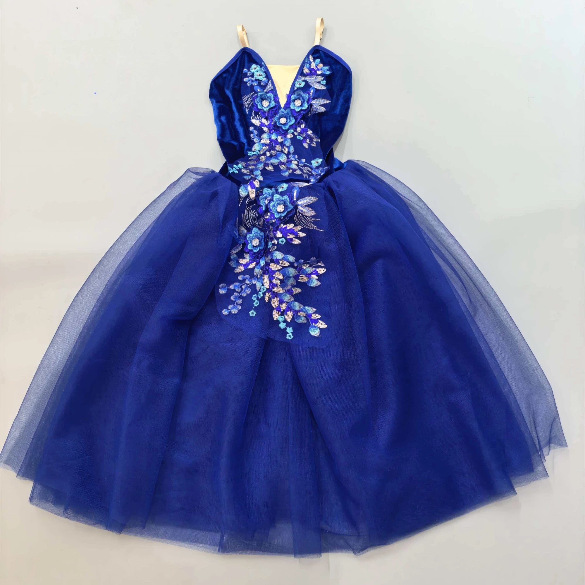 

Adults Kids Blue Long Ballerina Dress Romantic Ballet Dress Clothes For Girls Child Women Tutu Ballet Skirts Dance Costume